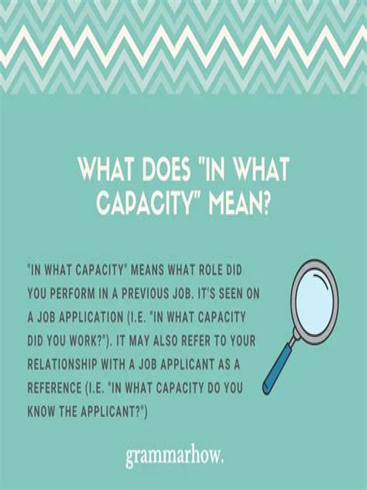 in what capacity do you know