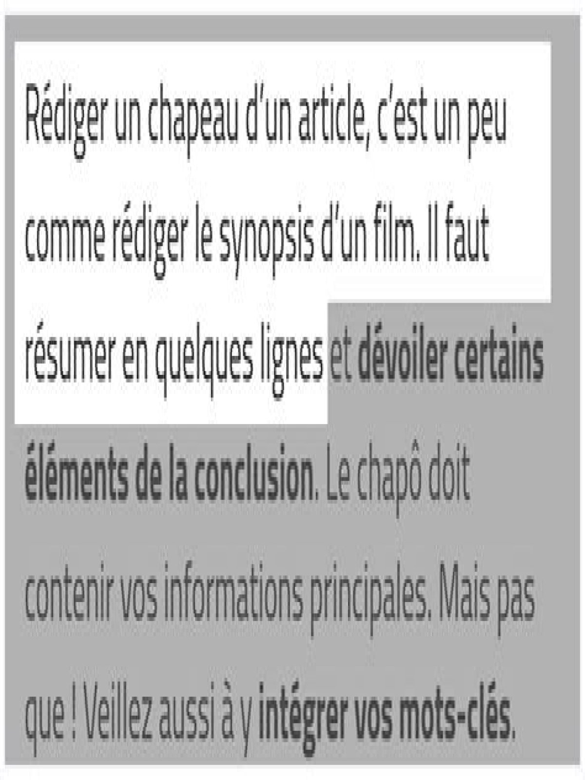 qu est ce qu un chapeau dans un article