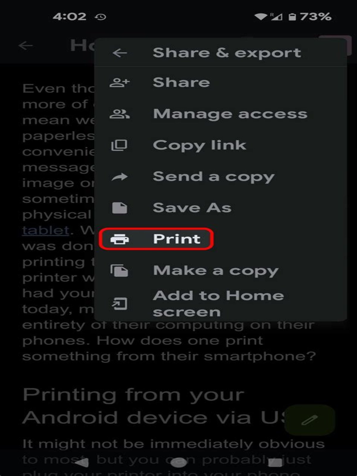 Quick Answer: How To Print From Android Phone?
