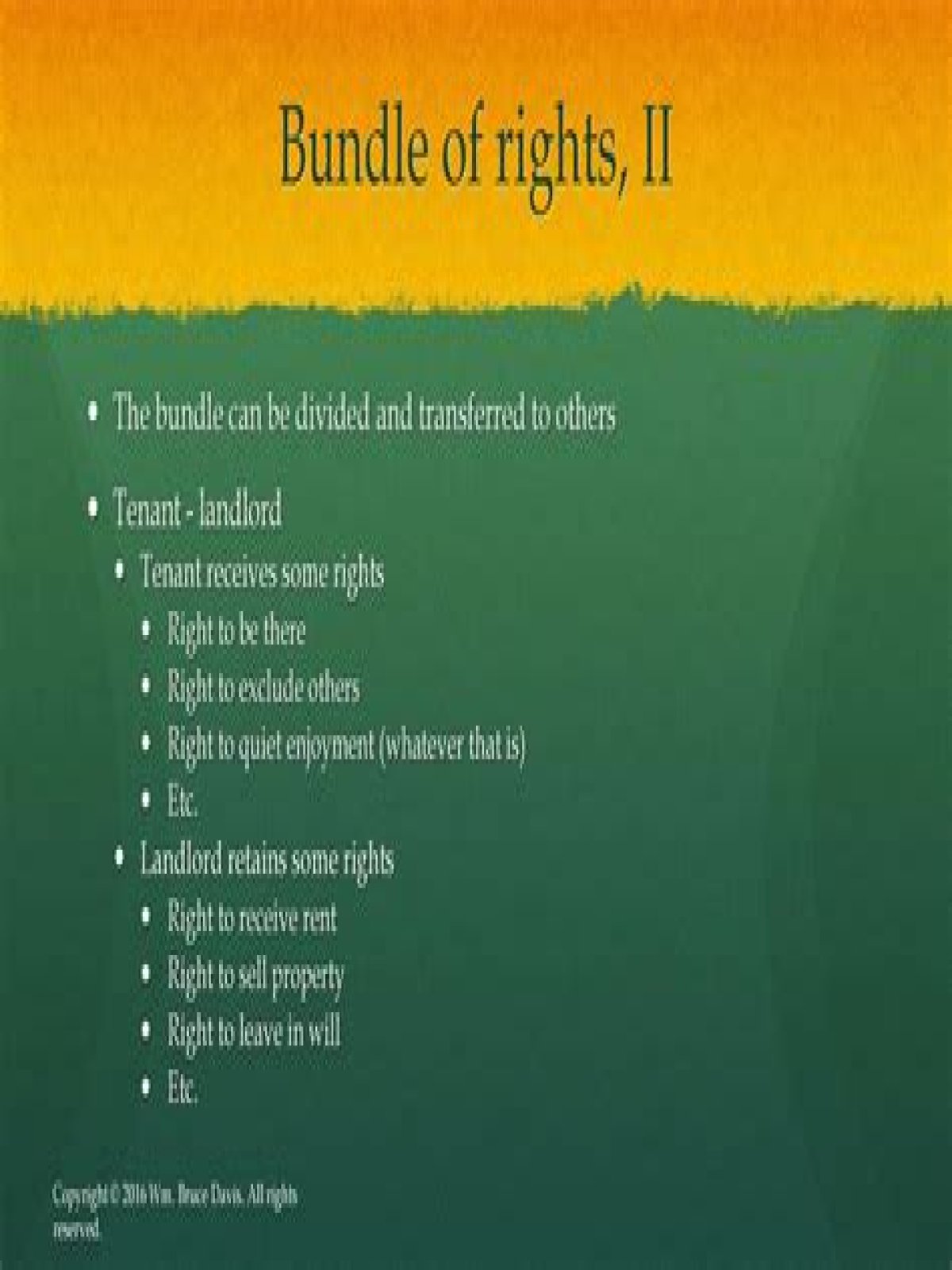 the bundle of rights refers to a set of rights