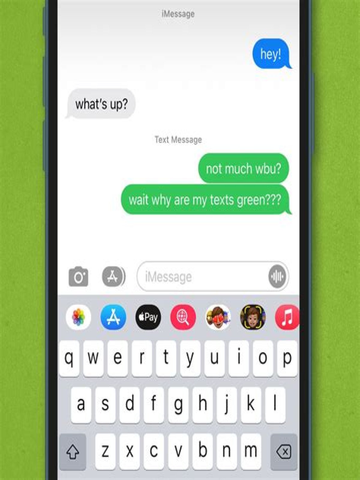 what does it mean when the text is green